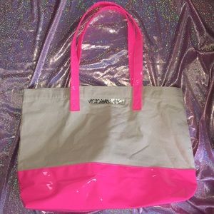 Victoria’s Secret Hot Pink & Canvas Tote